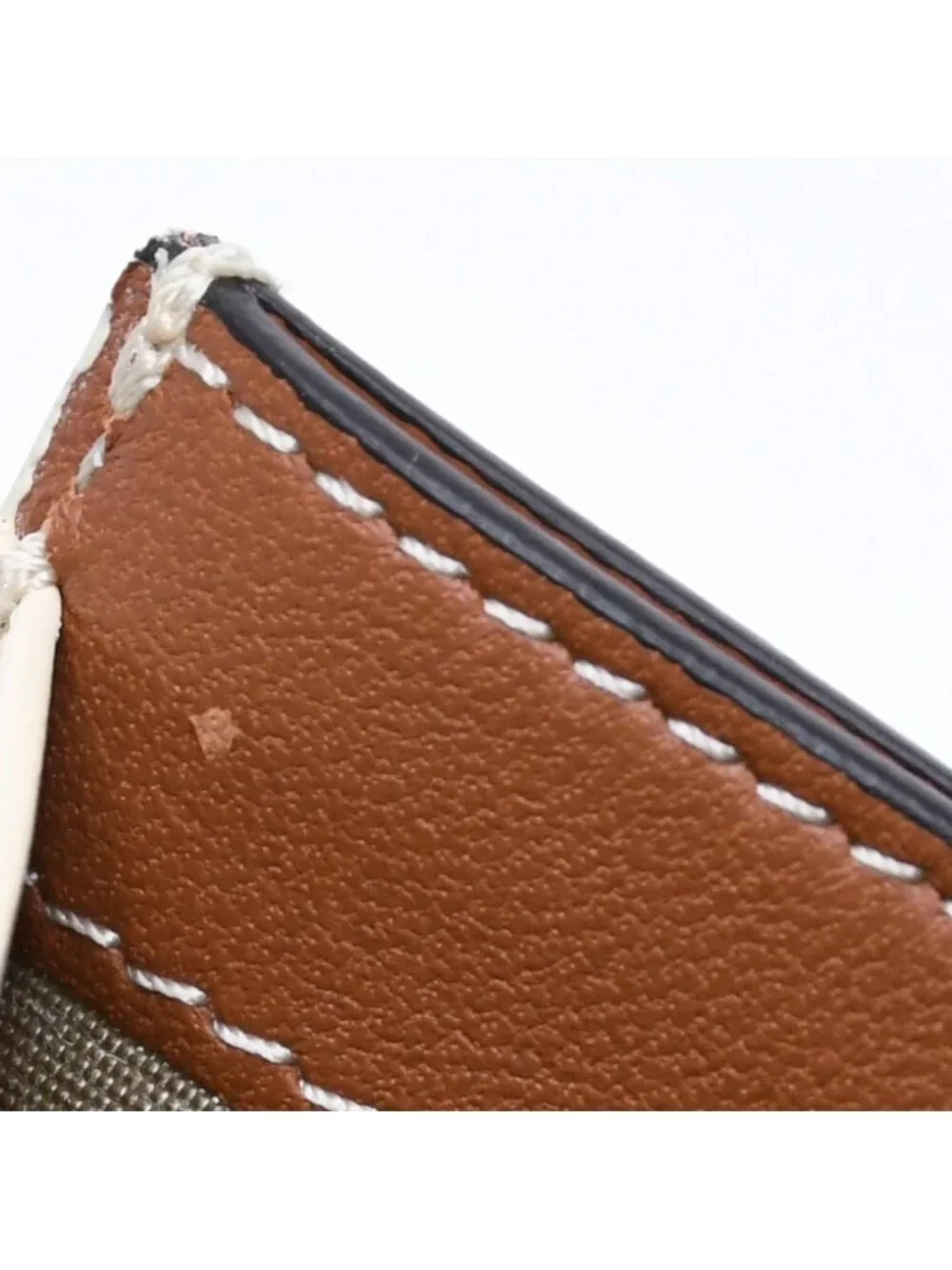 Celine Card Case Triomphe Canvas Brown White